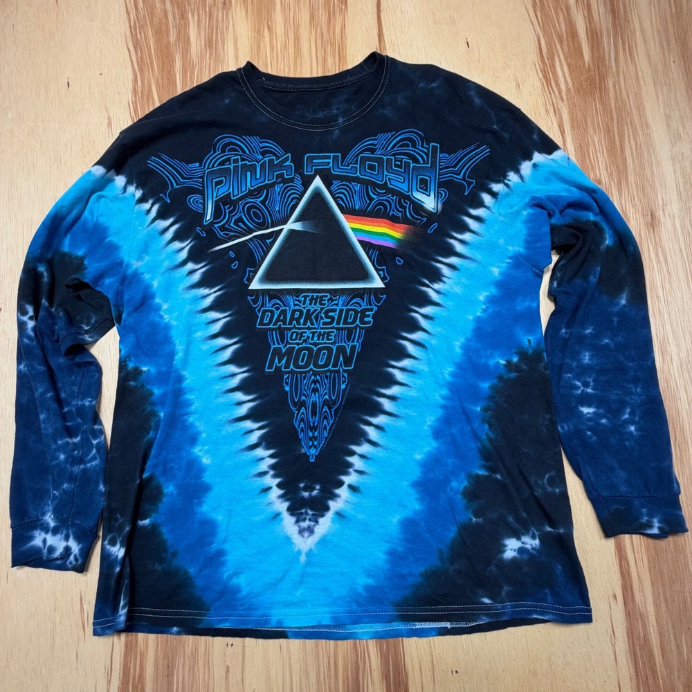 Pink Floyd Tie Dye Long Sleeve Shirt XL 2012 Dark Side of the Moon Liquid Blue - Picture 5 of 9